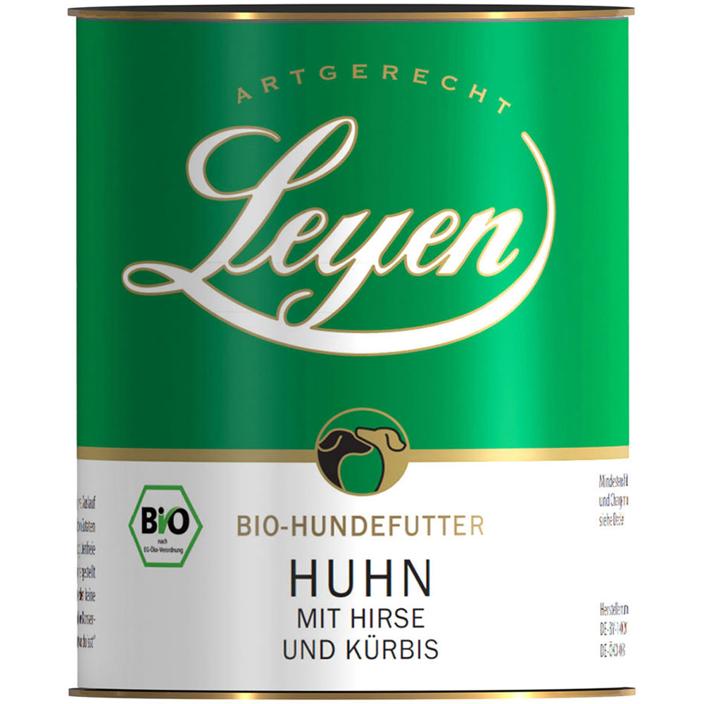 6er-VE Bio Hundefutter Huhn mit Hirse 800g Leyen - Bild 1