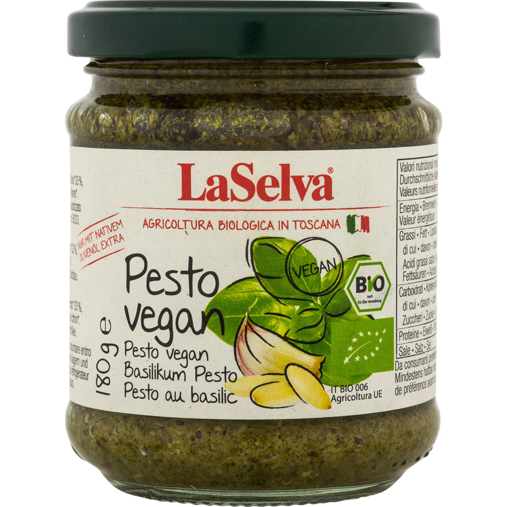 6er-VE Bio Pesto Vegan-Basilikum Pesto 180g La Selva - Bild 1