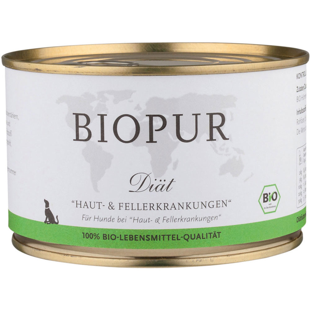6er-VE Haut & Fell 400g BIOPUR Bio Diätfutter für Hunde - Bild 1