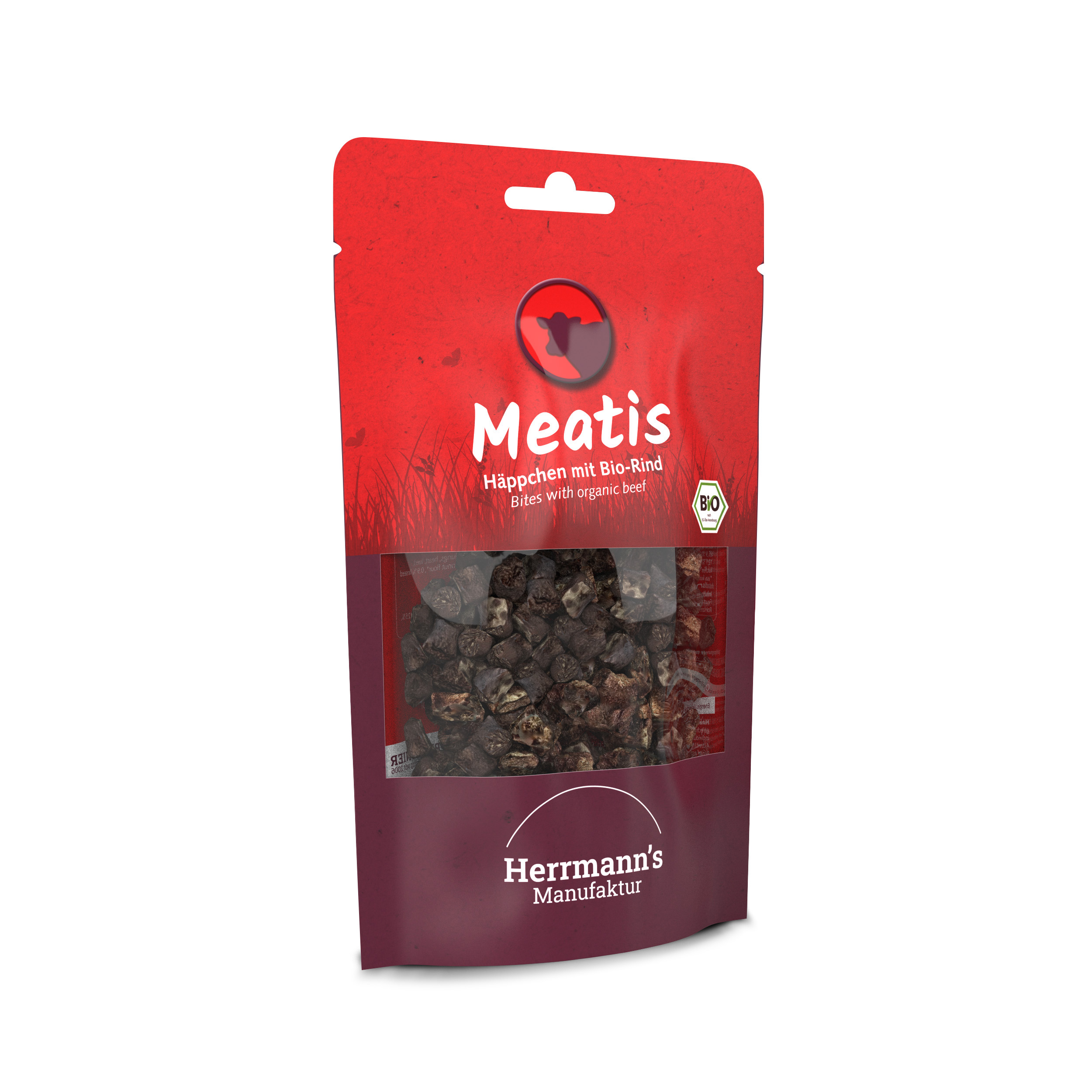 6er-VE Hunde Leckerli Meatis Snack Bio-Rind mit Hirse 80g Herrmann's - Bild 1