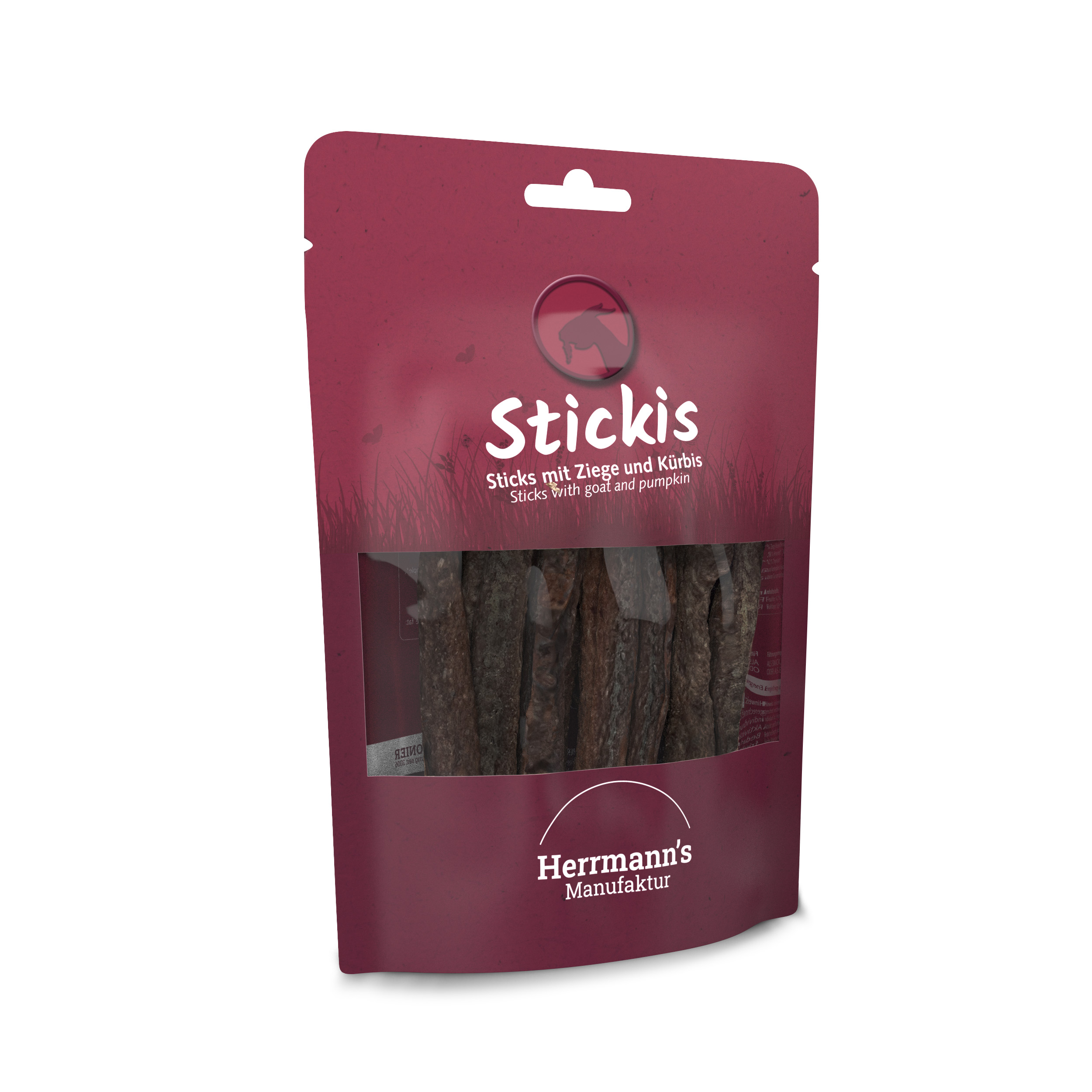 6er-VE Hunde Snack Stickis Ziege NICHT BIO mit Kürbis 80g Herrmann's - Bild 1