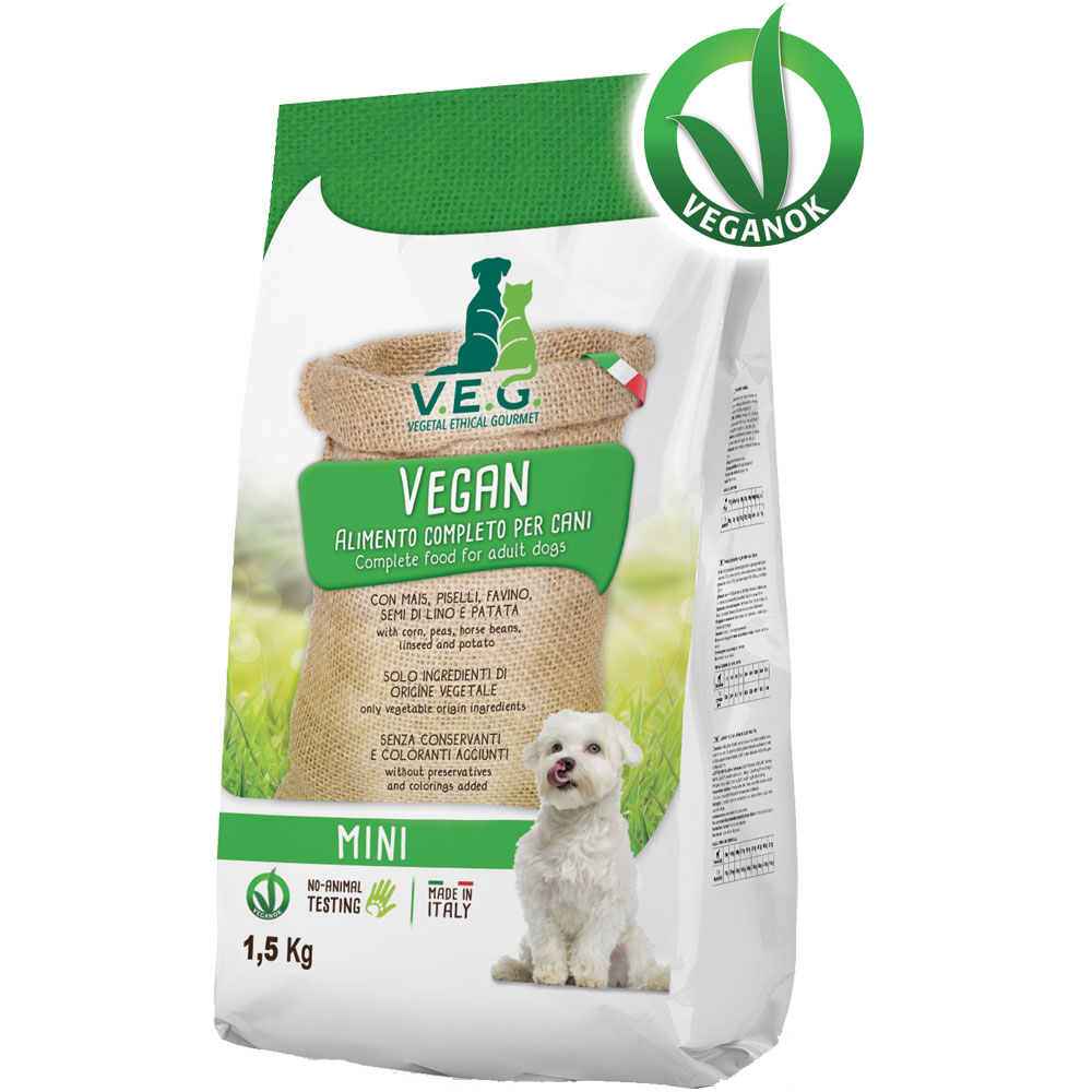 6er-VE Hunde-Trockenfutter NICHT BIO VEGAN Dog Mini 1,5kg V.E.G. - Bild 1