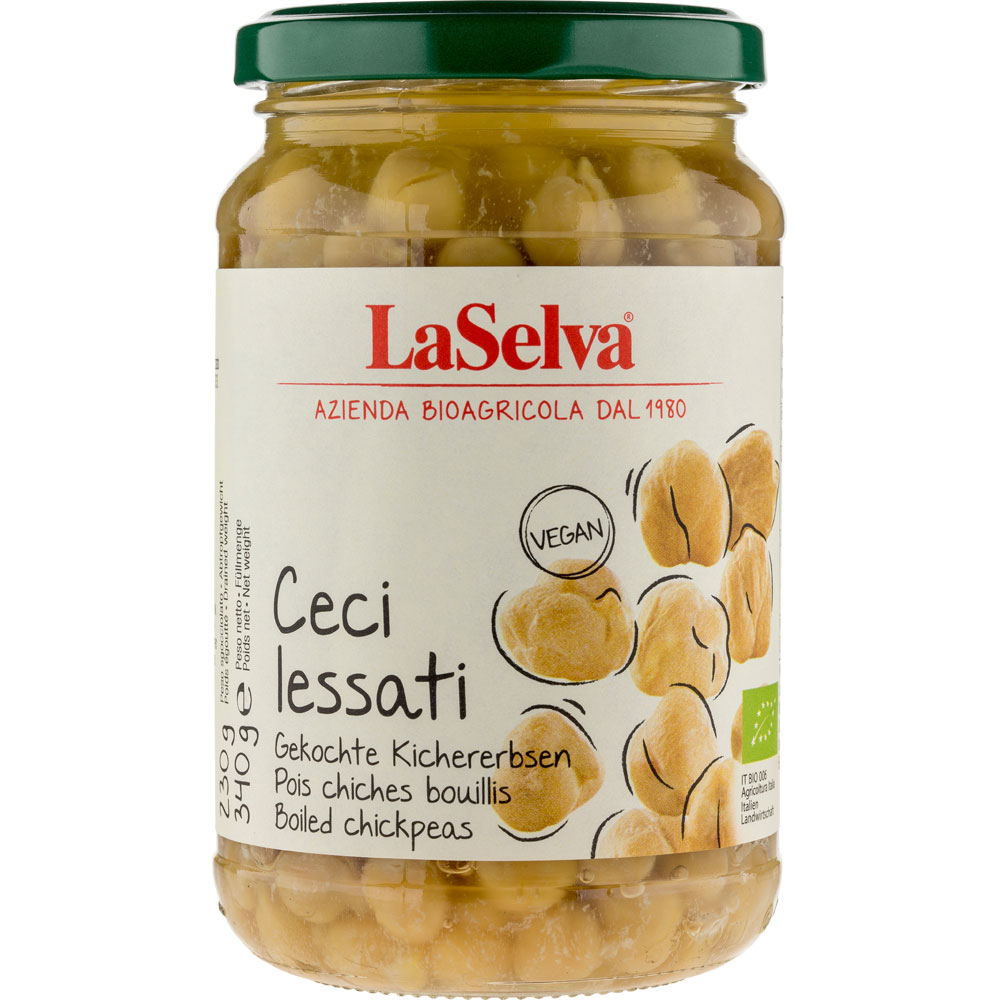 6er-VE Kichererbsen gekocht 340g LaSelva - Bild 1