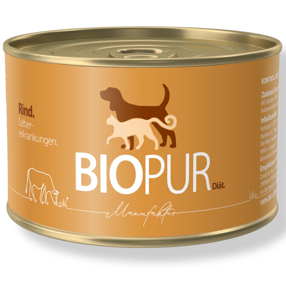 6er-VE Leber-Erkrankungen 400g BIOPUR Bio Diätfutter für Hunde - Bild 1