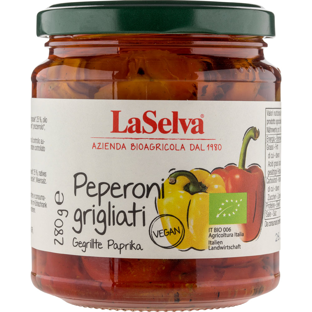 6er-VE Paprika gegrillt in Olivenöl 280g LaSelva - Bild 1
