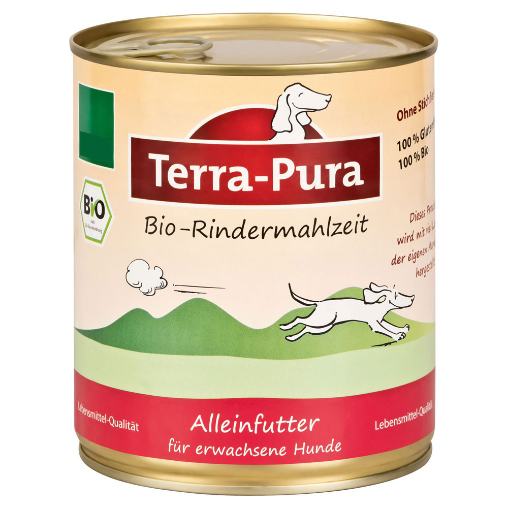 6er-VE Rindermahlzeit Bio Hundefutter 800g Terra-Pura - Bild 1