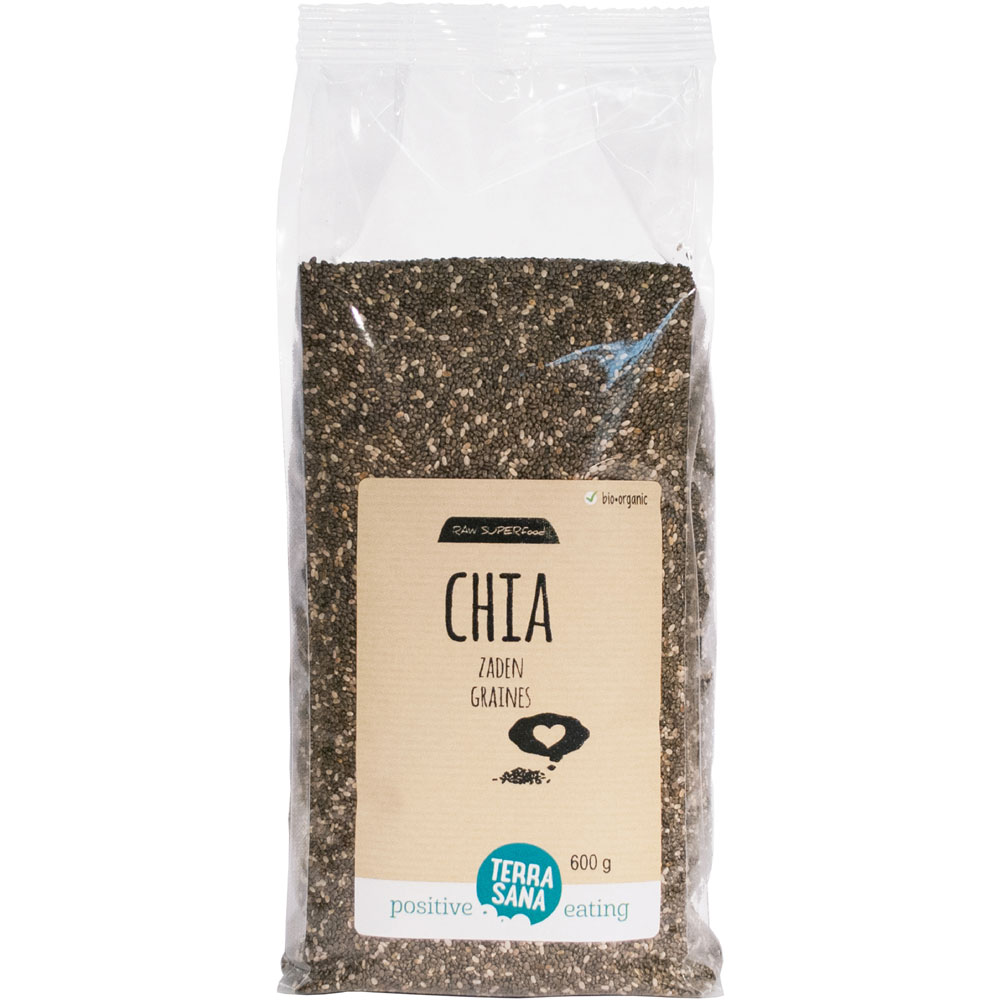 8er-VE Bio Chiasamen schwarz, 600g Beutel TerraSana - Bild 1