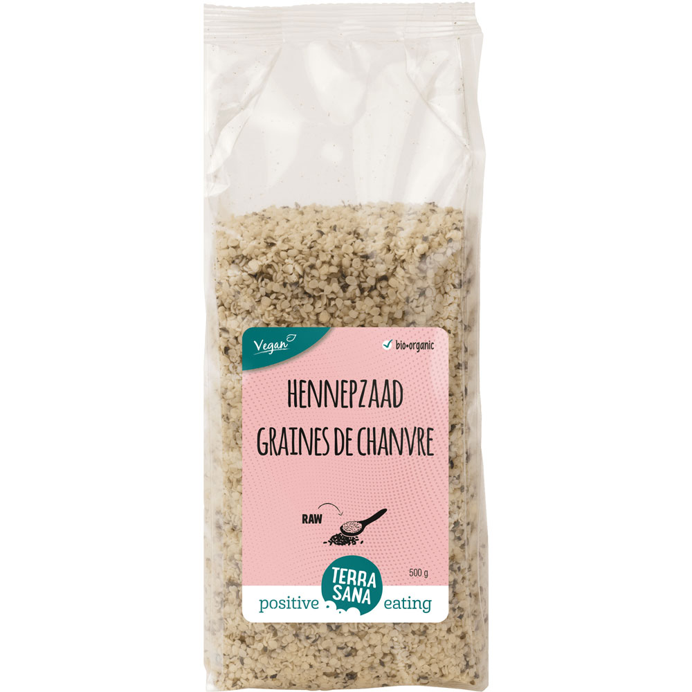 8er-VE Bio Hanfsamen Rohkostqualität, 500g Beutel TerraSana - Bild 1