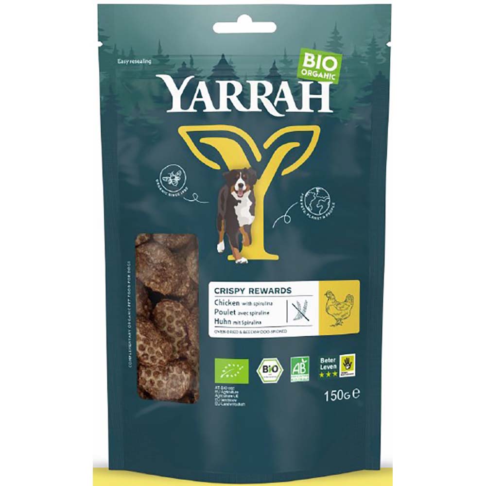 8er VE Crispy Rewards ofengetrocknet Bio Hunde Snack 150g Yarrah - Bild 1