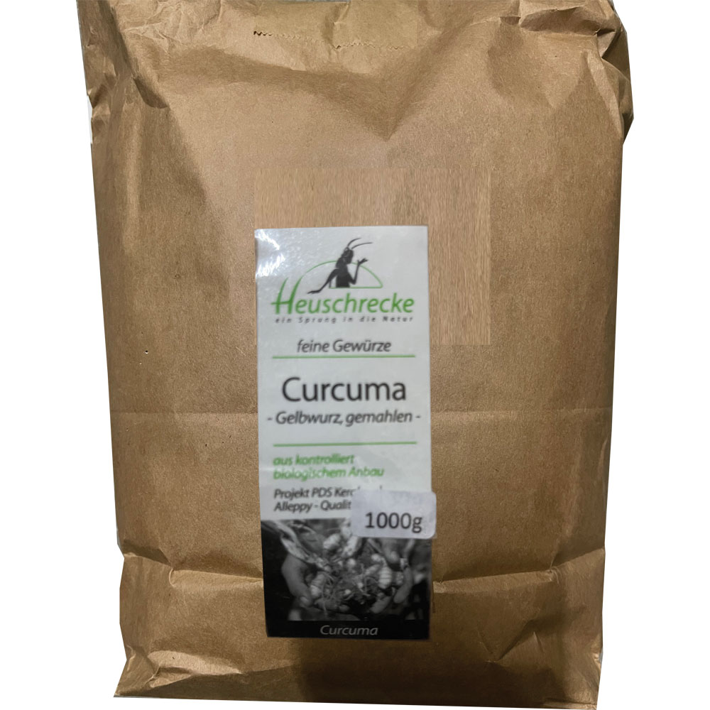 Bio Curcuma, Gelbwurz, gemahlen 1 kg lose Heuschrecke - Bild 1