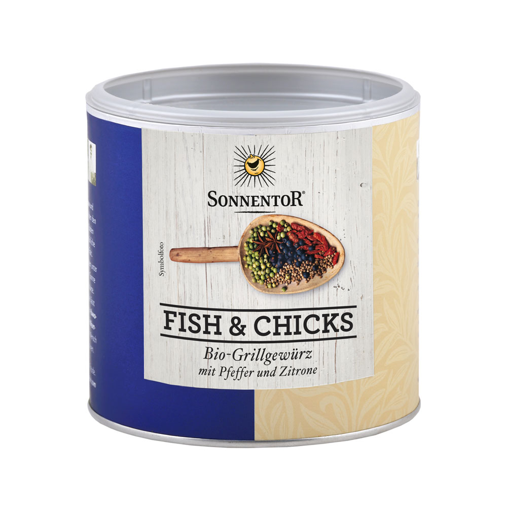 Bio Fish & Chicks Grillgewürz 220g Gastrodose klein Sonnentor - Bild 1