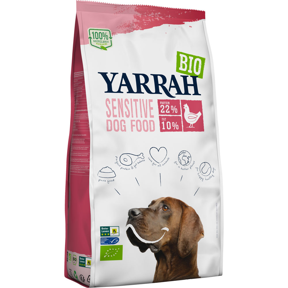 Bio Hunde-Trockenfutter Adult Sensitive mit Huhn und Reis 10kg Yarrah - Bild 1