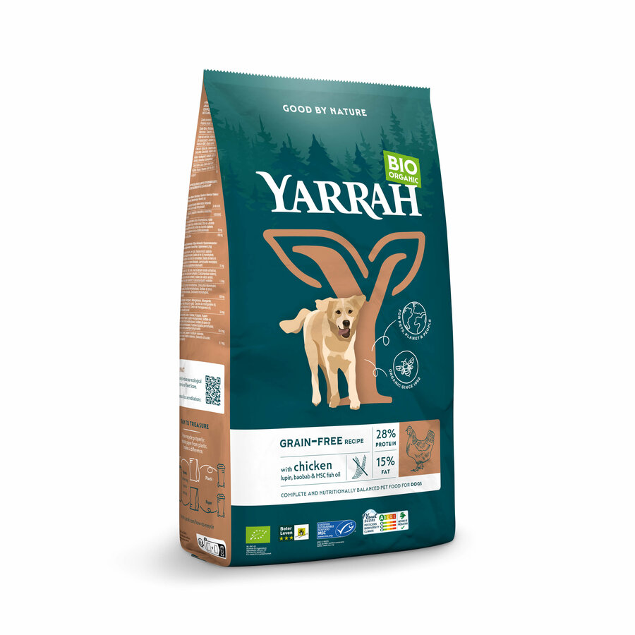 Bio Hunde-Trockenfutter Huhn und Fisch Getreidefrei 10kg Yarrah - Bild 1