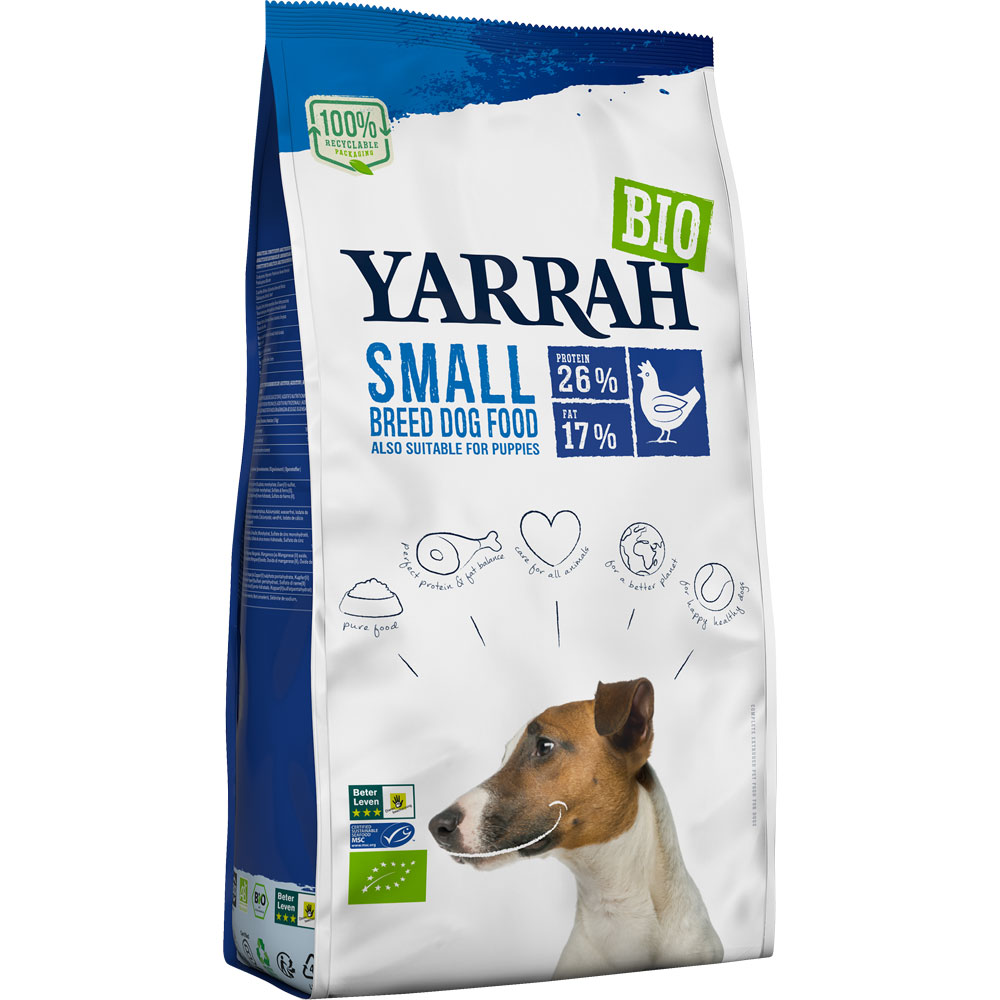 Bio Hunde-Trockenfutter Kleine Rassen (auch Welpen) Huhn 2kg  Yarrah - Bild 1