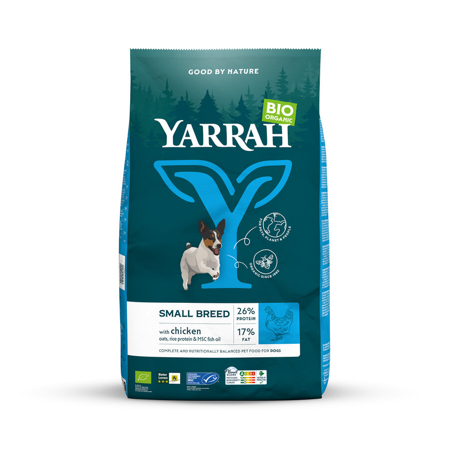 Bio Hunde-Trockenfutter Kleine Rassen (auch Welpen) Huhn 5kg Yarrah - Bild 1