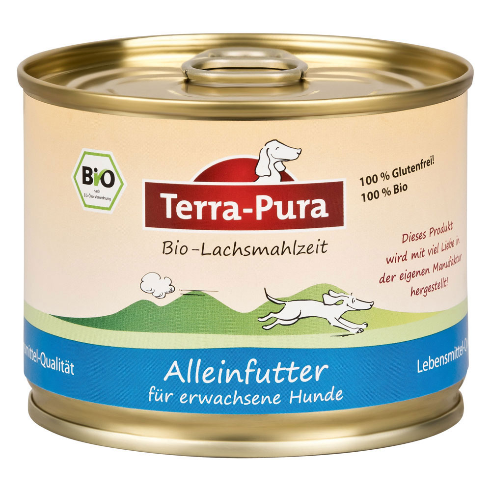 Bio Hundefutter Feucht Lachsmahlzeit  190g Terra Pura - Bild 1