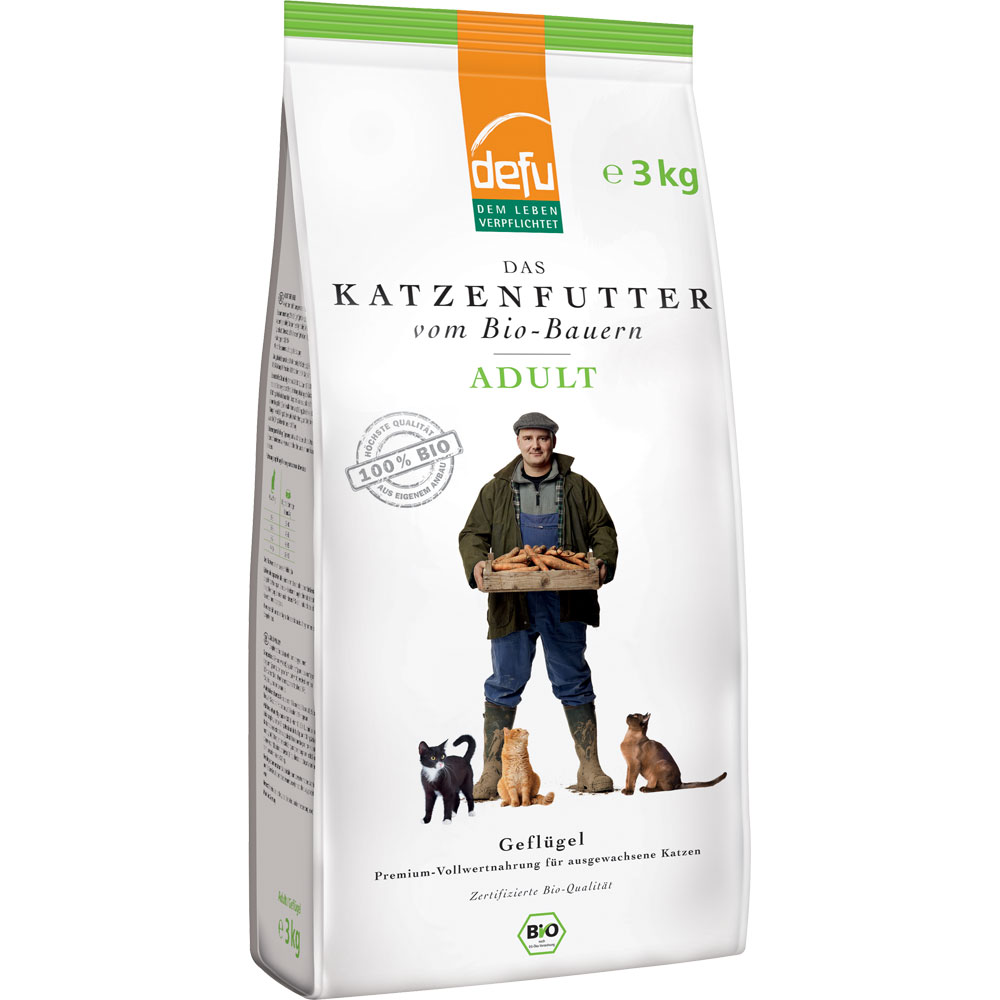 Bio Katzenfutter Adult Geflügel 3kg Defu - Bild 1