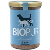 Bio Lachs mit Karotten & Kartoffel Hund Nass-Alleinfutter 3x400g SET Biopur - Bild 1
