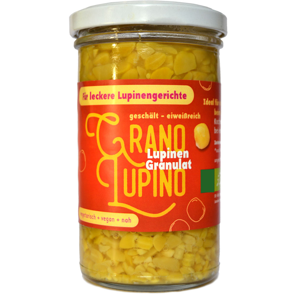 Bio Lupinengranulat Grano Lupino, Konserve im Glas 250g Biolandhof Klein - Bild 1