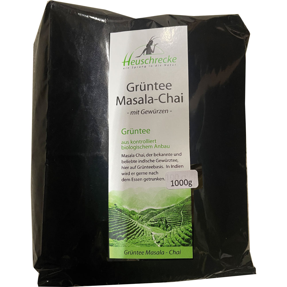 Bio Masala Chai Gr&uuml;ntee, 1kg Heuschrecke - Bild 1