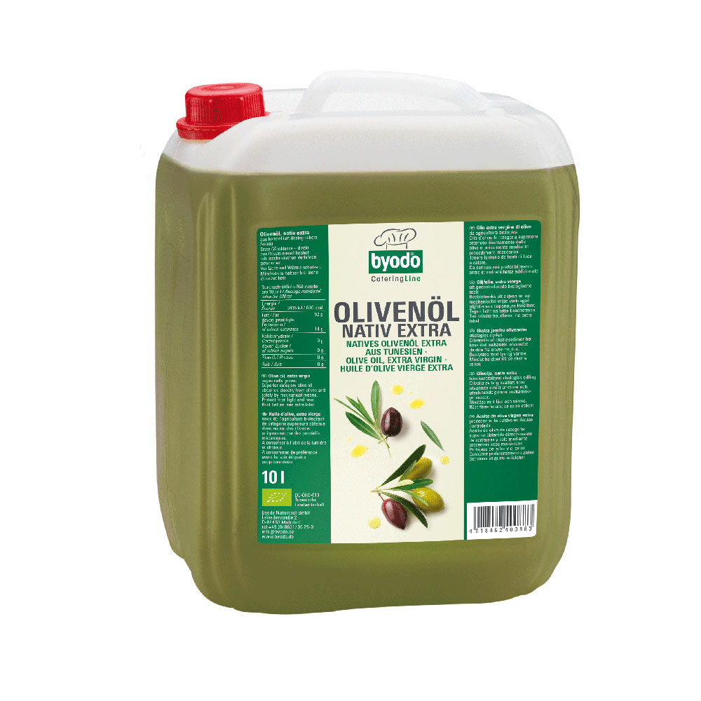 Bio Olivenöl 10L PE-Kanister, RLZ 3 Monate, nativ extra, mild l Byodo - Bild 1