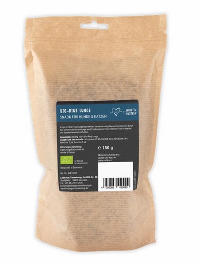 Bio Rind Lunge Traingshappen  Hund Kauartikel 3x150g SET Liebesgut - Bild 2
