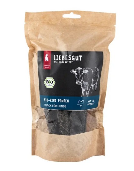 Bio Rind Pansen  Hund Kauartikel 8x150g VE Liebesgut - Bild 1