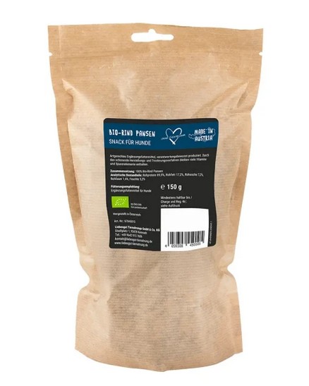 Bio Rind Pansen  Hund Kauartikel 8x150g VE Liebesgut - Bild 2