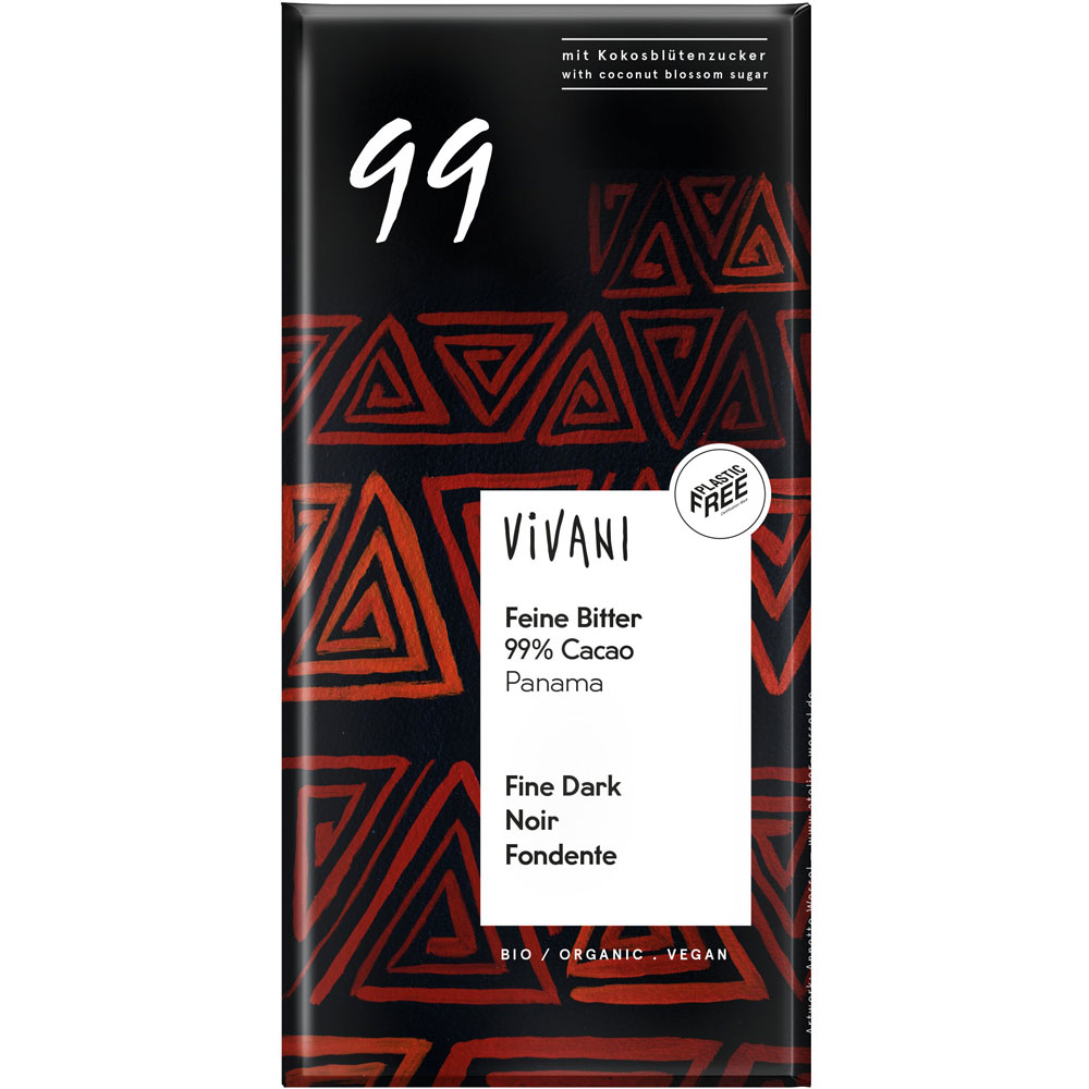 Bio Schokolade Feine Bitter 99% Cacao 80g Vivani - Bild 1
