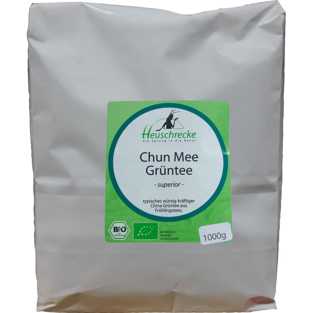 Bio Tee Chun Mee China Grüntee superior,  Aktion 1 kg Heuschrecke - Bild 1