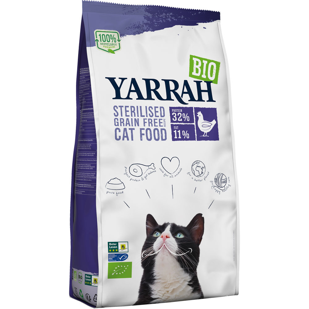 Bio Trockenfutter sterilisierte/übergewichtige Katzen getreidefr. 6kg Yarrah - Bild 1