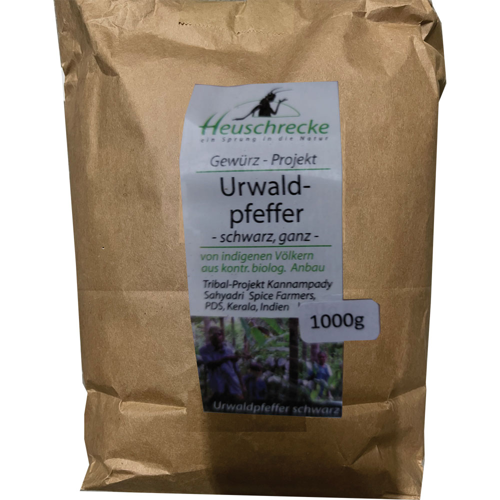 Bio Urwaldpfeffer, schwarz, ganz, 1kg Heuschrecke - Bild 1