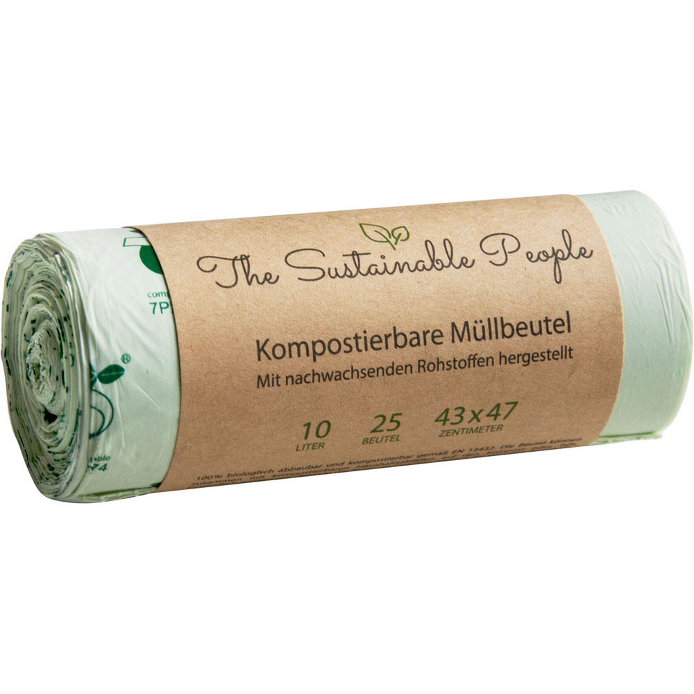 EP 12er-SET Bio Müllbeutel 10 Liter (Rolle mit 25 Stück) The Sustainable People - Bild 1