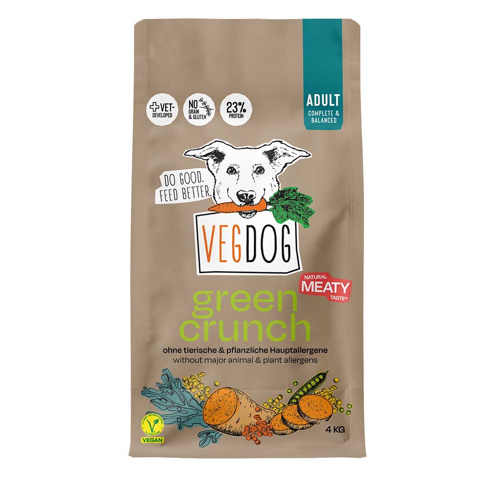Green Crunch Hund Veganes Trocken-Alleinfutter 1Kg VegDog - Bild 1