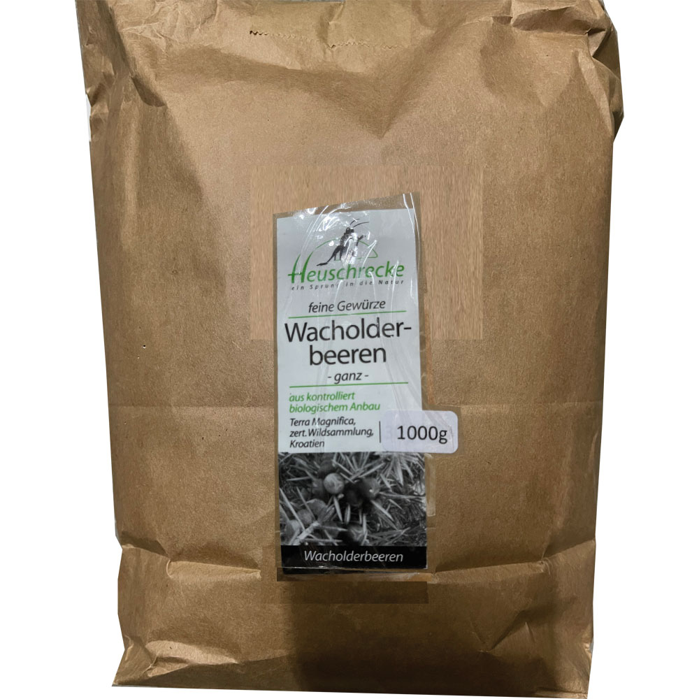 Heuschrecke Bio Wacholderbeeren, 1 kg lose - Bild 1