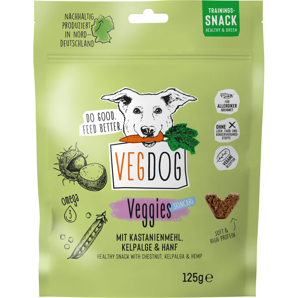 Hunde-Snack VEGGIES Skincare, nicht Bio, 125g VEGDOG - Bild 1