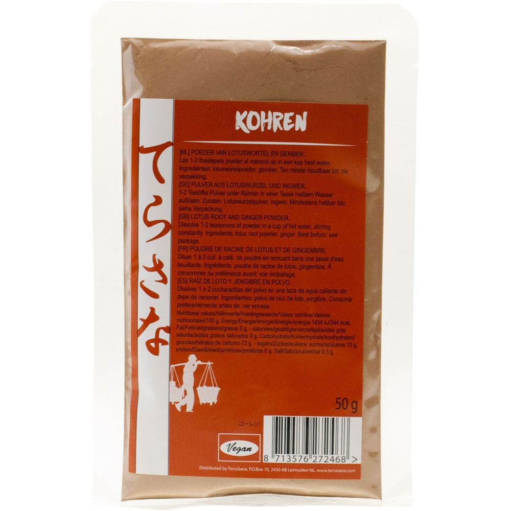 Kohren, Lotuswurzelpulver NICHT BIO 50g Beutel Muso - Bild 1