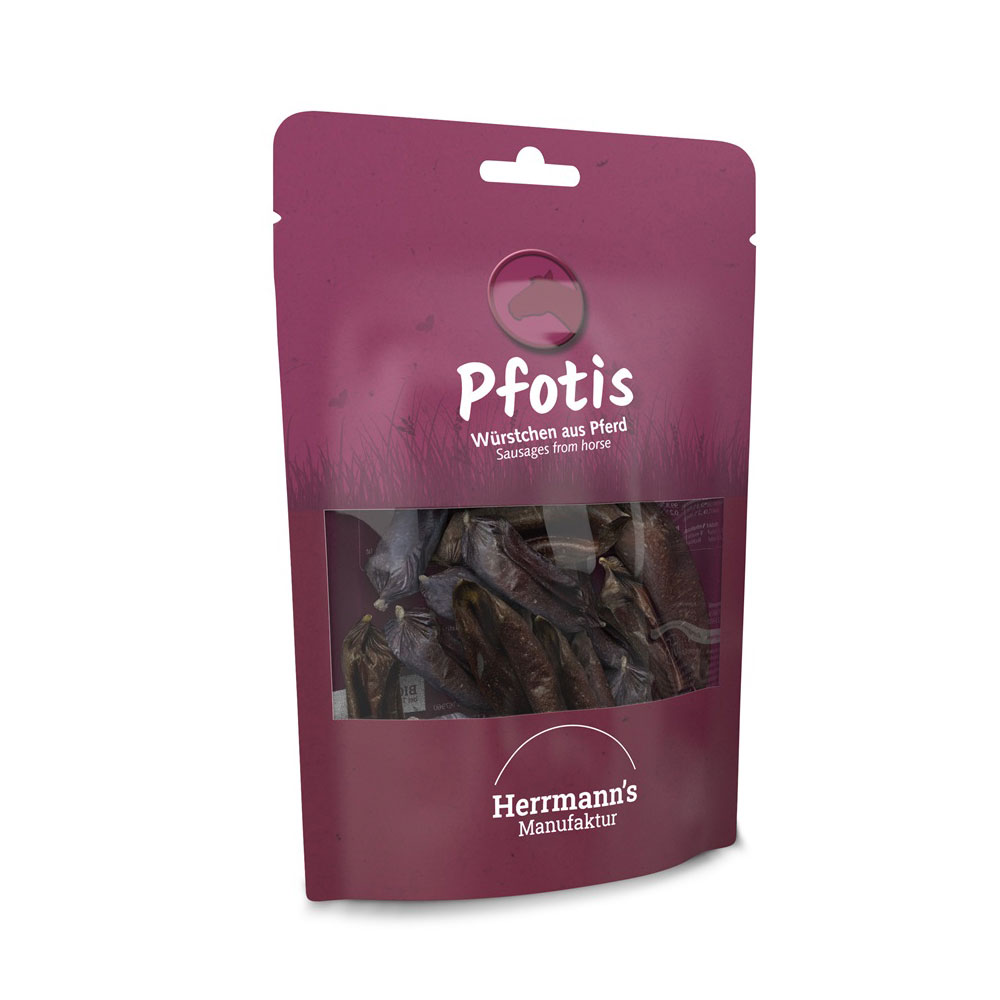 Pfotis Snack Pferdewürstchen NICHT BIO 80g Herrmann's - Bild 1