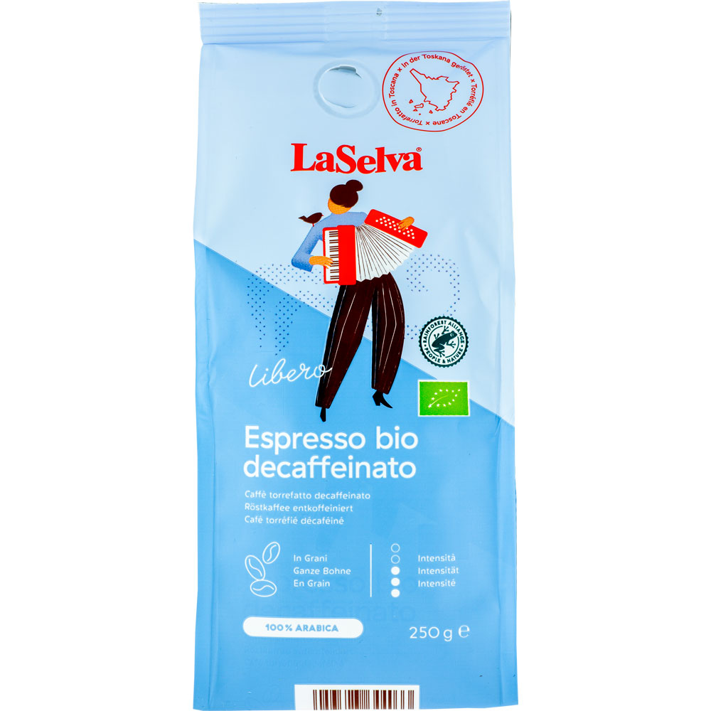 RM 10er-VE Bio Espresso entkoffeiniert, ganze Bohne, 100 % Arabica, 250g LaSelva - Bild 1