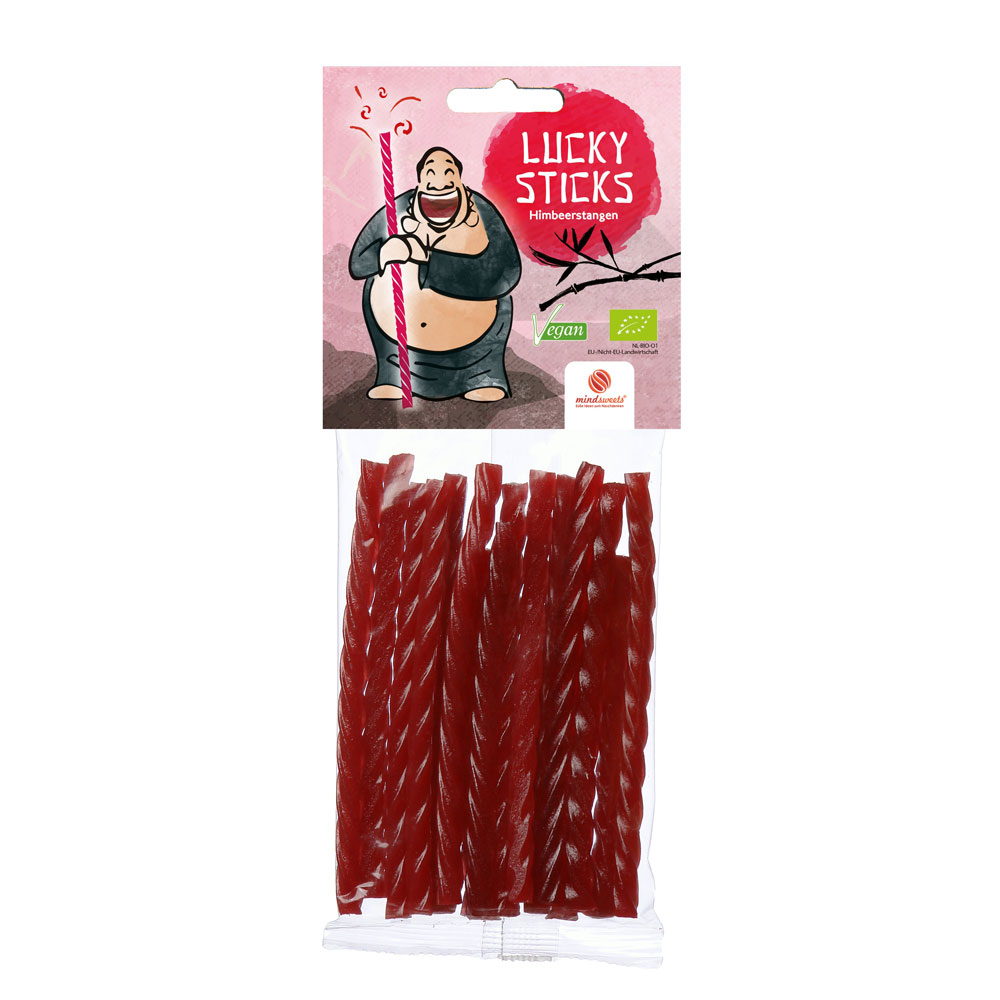 RM 12er-VE Sticks Himbeere Bio Fruchtgummistangen 75g Lucky - Bild 1
