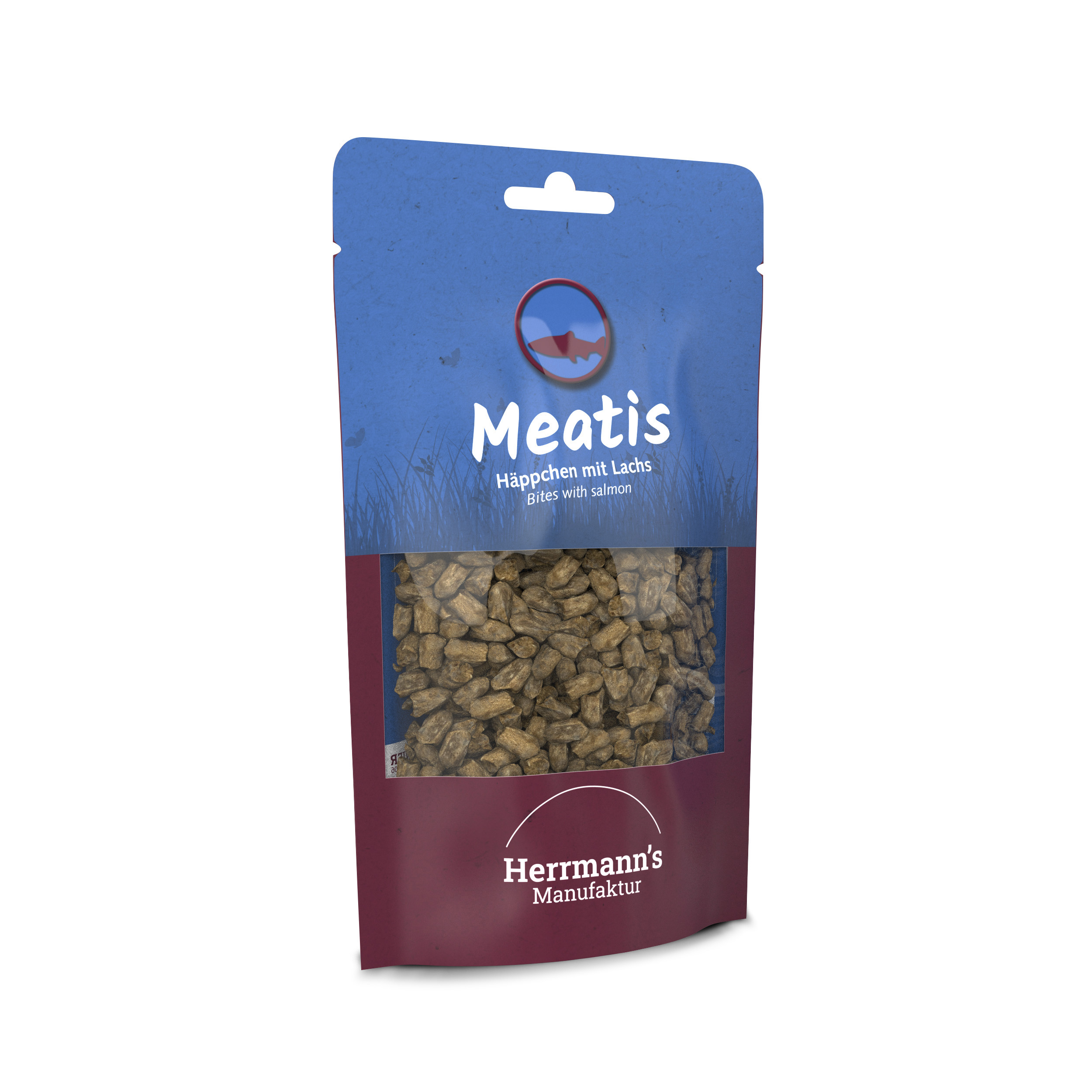 RM 3er-SET Hunde Leckerli Meatis Snack Lachs NICHT BIO mit Hirse 80g Herrmann's - Bild 1