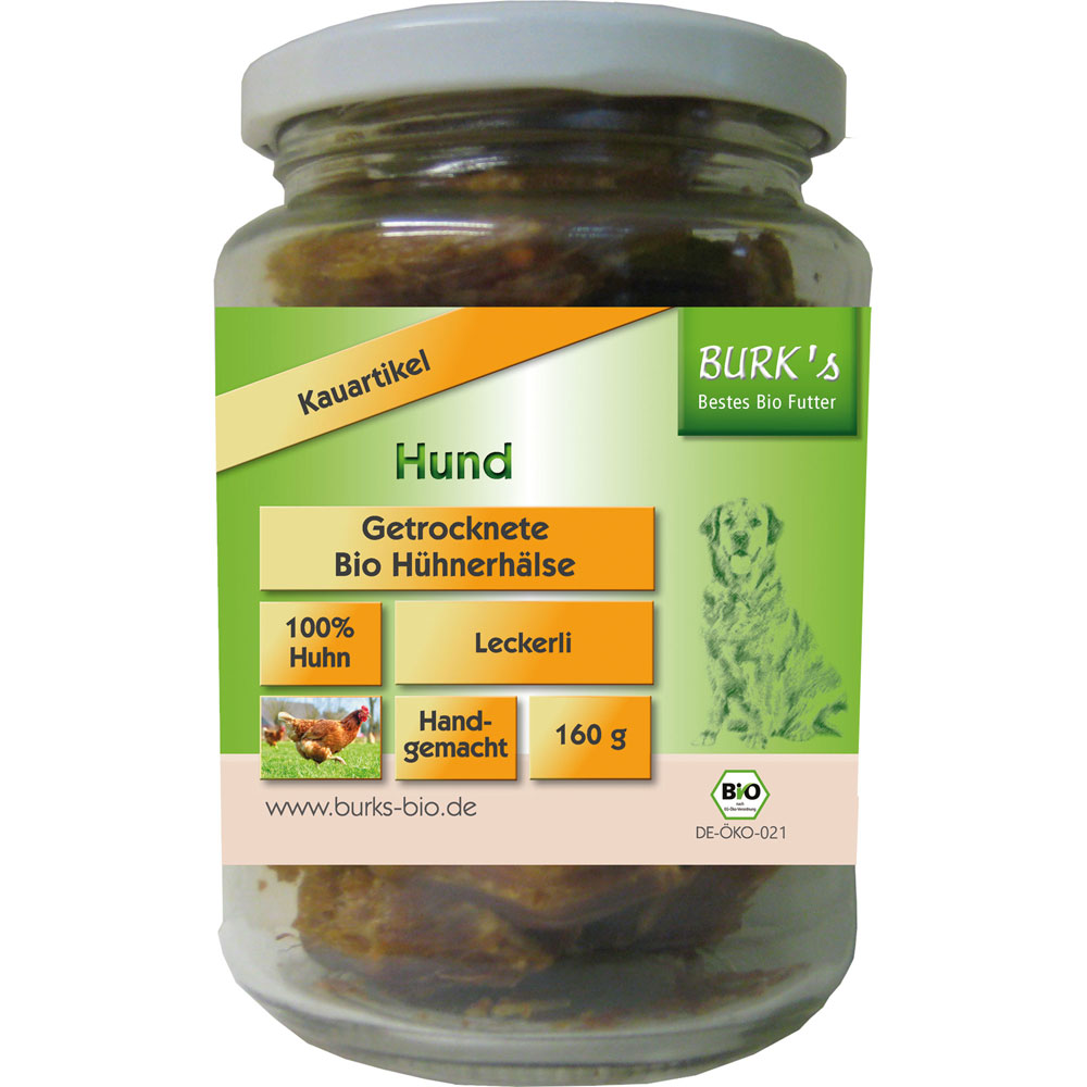 RM 3er-VE Getrocknete Bio-H&uuml;hnerh&auml;lse 160g BURK's - Bild 1