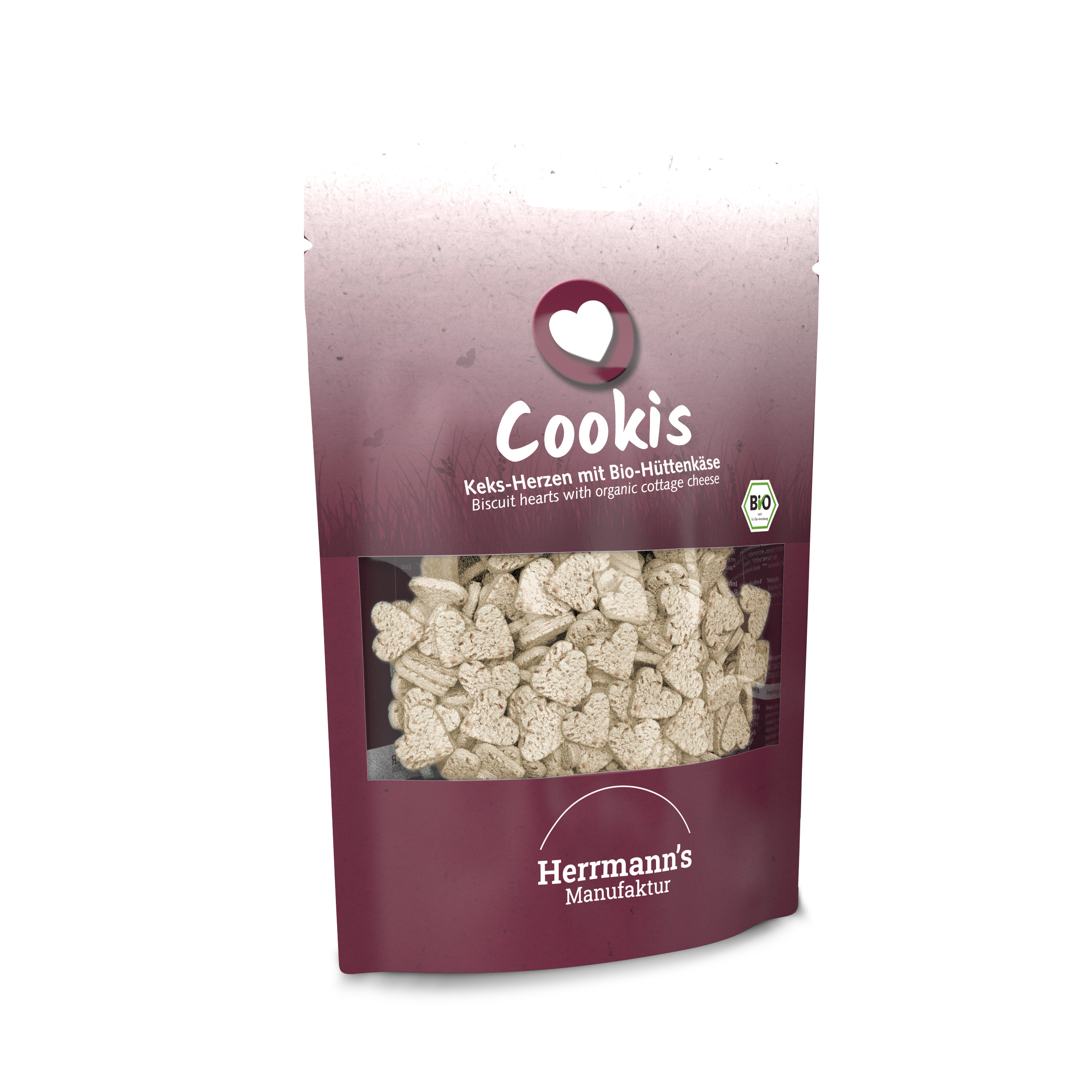RM 6er-VE Hunde Leckerli Bio Cookis Hüttenkäseherzen100g Herrmann's - Bild 1