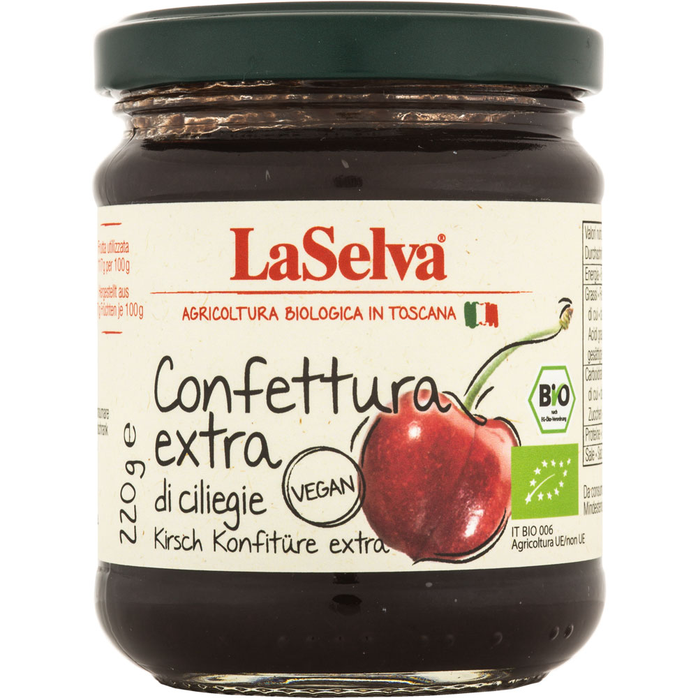 RM Bio Kirsch Konfitüre extra (Confettura extra di ciliegie) 220g La Selva - Bild 1