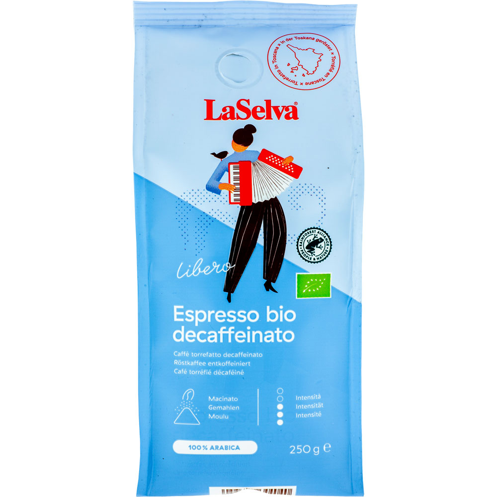 RM NF Bio Espresso entkoffeiniert, gemahlen, 100 % Arabica, 250 g LaSelva - Bild 1