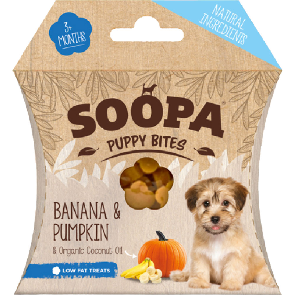 vegane Hundedrops für Welpen Banane und Kürbis 50g nicht Bio Soopa - Bild 1